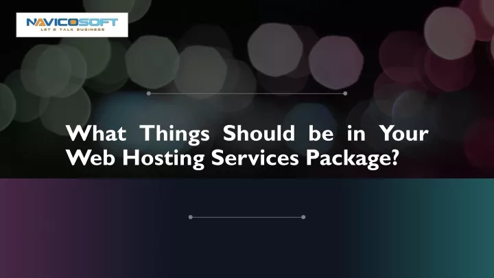 what things should be in your web hosting services package