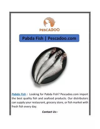 Pabda Fish | Pescadoo.com
