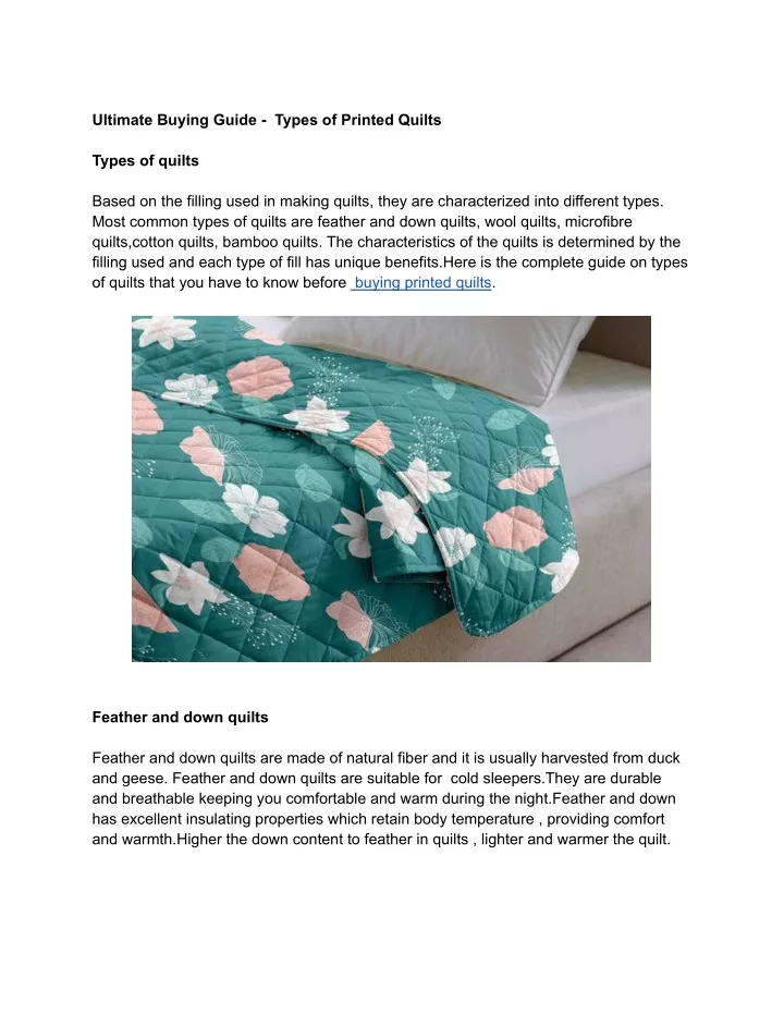ultimate buying guide types of printed quilts