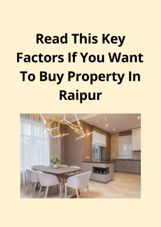 read this key factors if you want to buy property