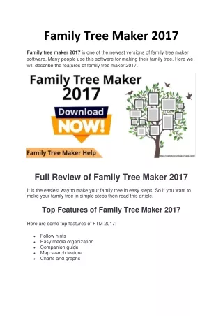 Family Tree Maker 2017
