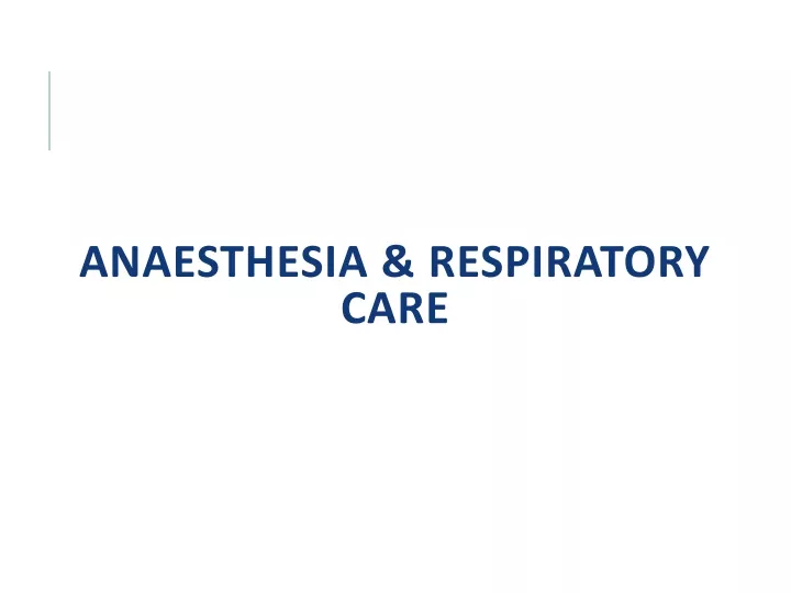 anaesthesia respiratory care