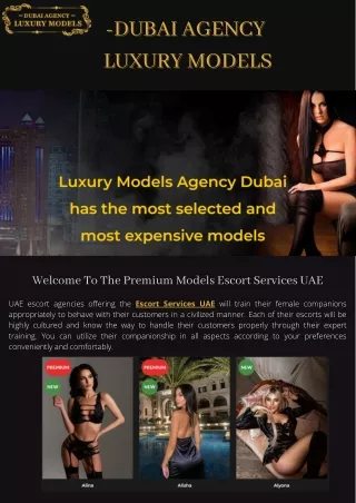 Welcome To The Premium Models Escort Services UAE