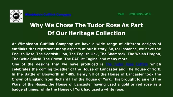 why we chose the tudor rose as part of our heritage collection
