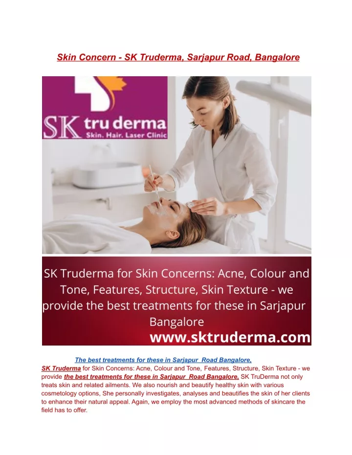 skin concern sk truderma sarjapur road bangalore