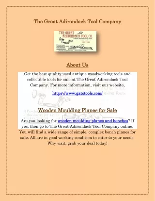 Old Wooden Moulding Planes for Sale