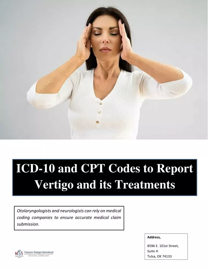 icd 10 and cpt codes to report vertigo
