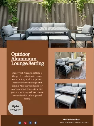 Shop Outdoor Aluminium Lounge Setting Online | Up to 20% Off