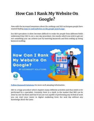 How can i rank my website on google_