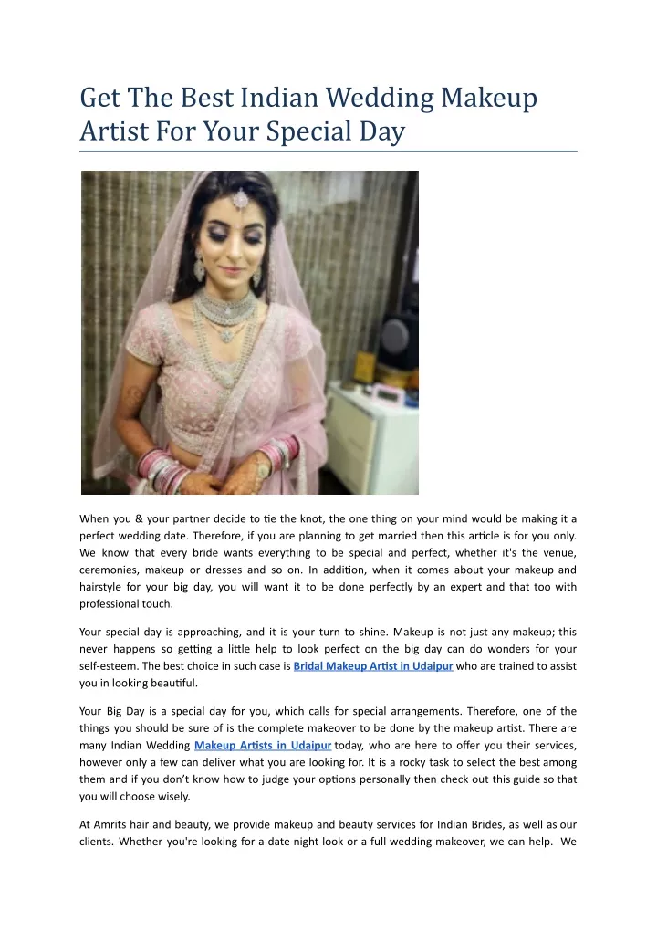 get the best indian wedding makeup artist