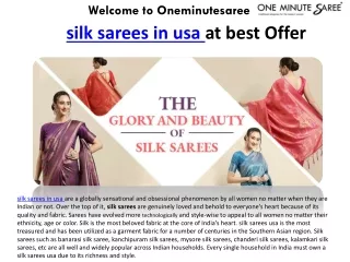 Silk sarees in usa at Oneminutesaree