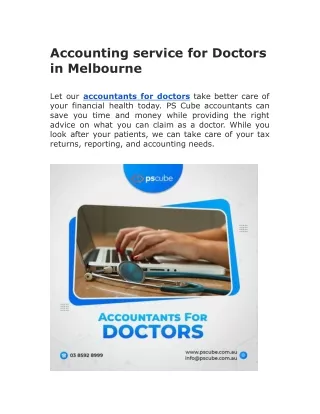 Accountants for Doctors in Melbourne