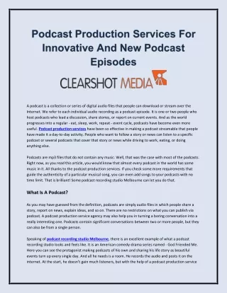 Get The Best Podcast Production Services in Brisbane | ClearShot Media