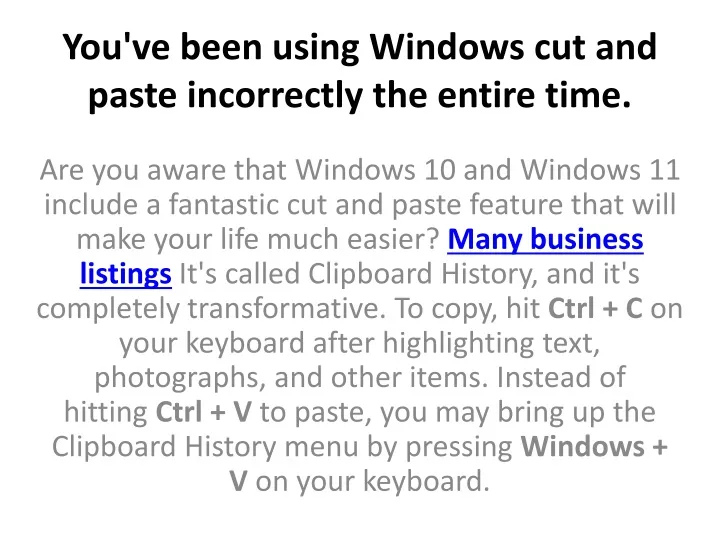 you ve been using windows cut and paste incorrectly the entire time