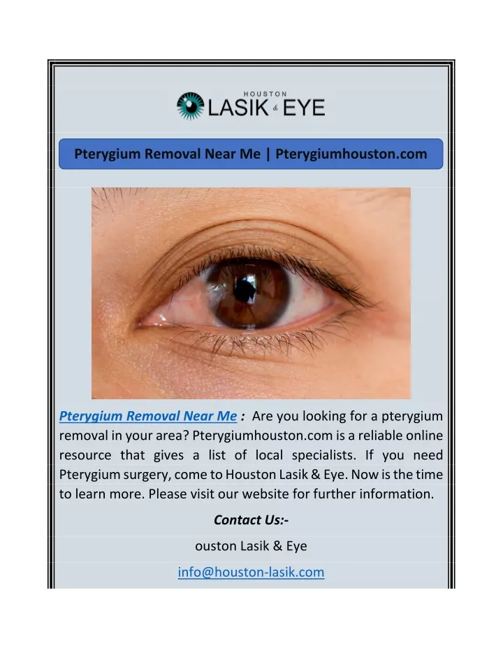 pterygium removal near me pterygiumhouston com