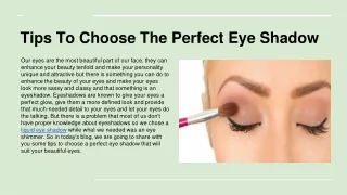 tips to choose the perfect eye shadow