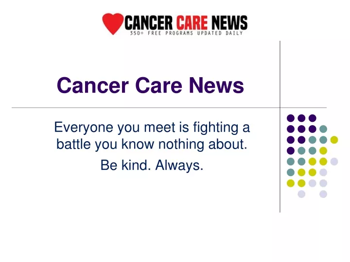 cancer care news