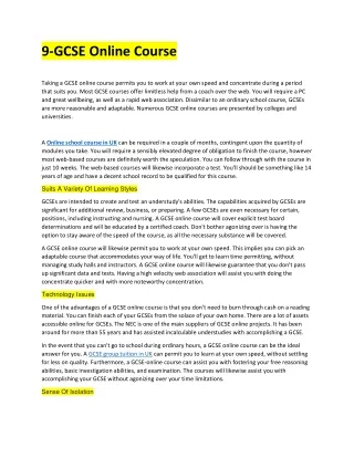 9 gcse online course