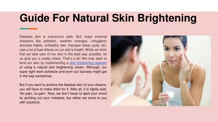 guide for natural skin brightening