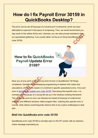 QuickBooks Payroll Error 30159 (Download or Installation Failed)