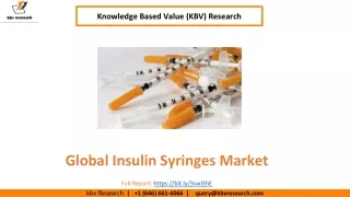 Global Insulin Syringes Market size to reach USD 2.1 Billion by 2027 - kbv resea