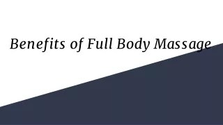 Benefits of Full Body Massage