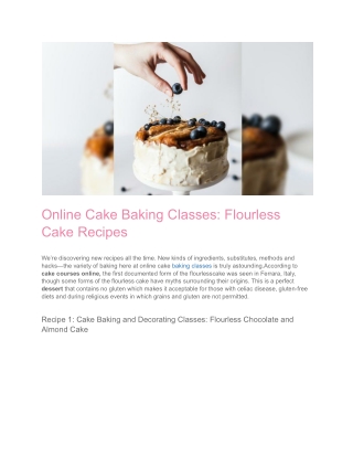 online cake baking classes flourless cake recipes