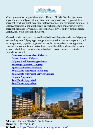 Appraisal Services Calgary