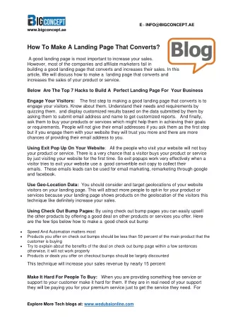 How to Create Landing Page That Converts