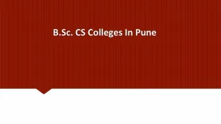 b sc cs colleges in pune