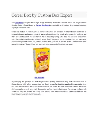cereal box by custom box expert