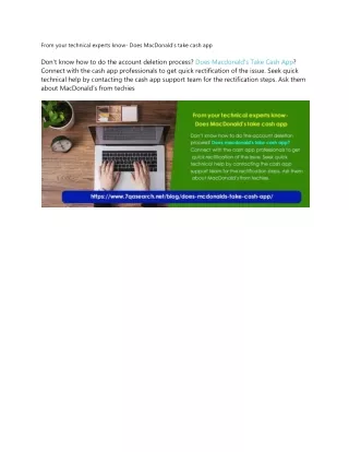 from your technical experts know does macdonald