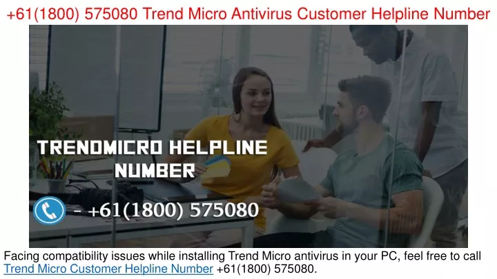 61 1800 575080 trend micro antivirus customer helpline number