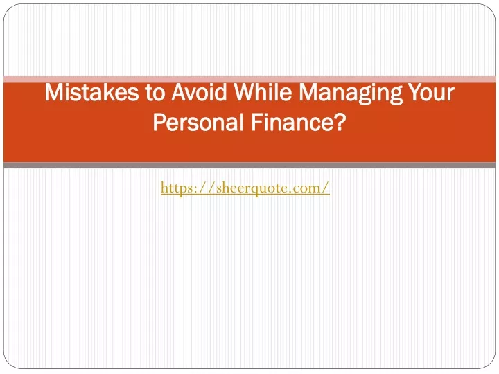 mistakes to avoid while managing your personal finance