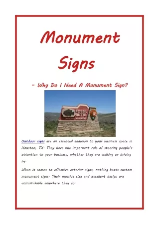 Monument Signs Why Do I Need A Monument Sign