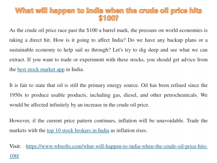 as the crude oil price race past the 100 a barrel