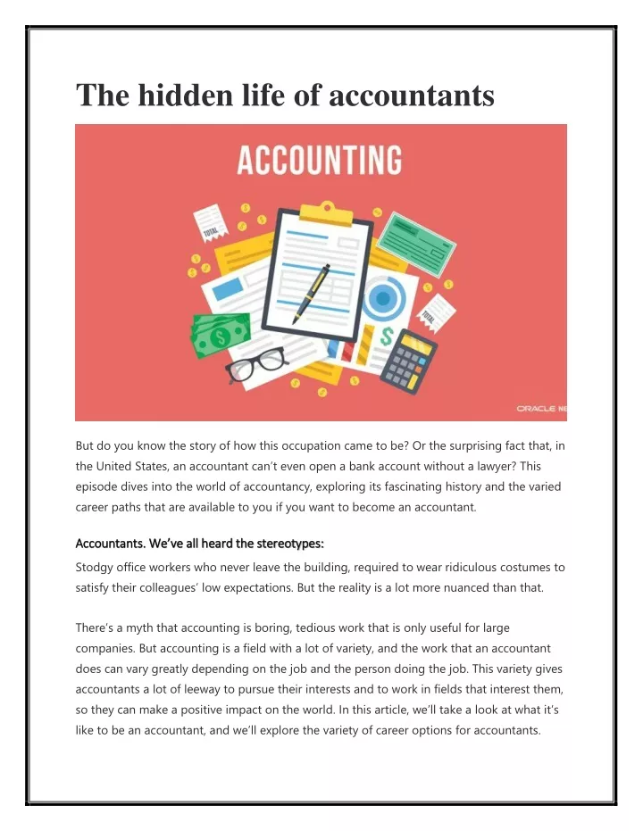 the hidden life of accountants
