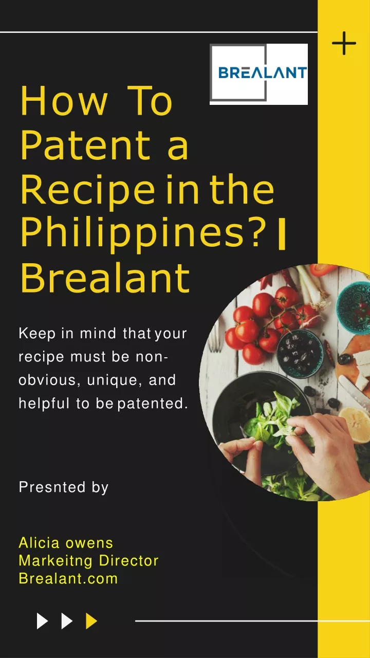 how to patent a recipe in the philippines