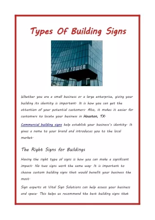 Types Of Building Signs