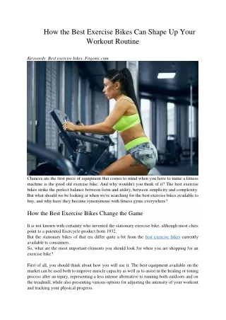 how the best exercise bikes can shape up your