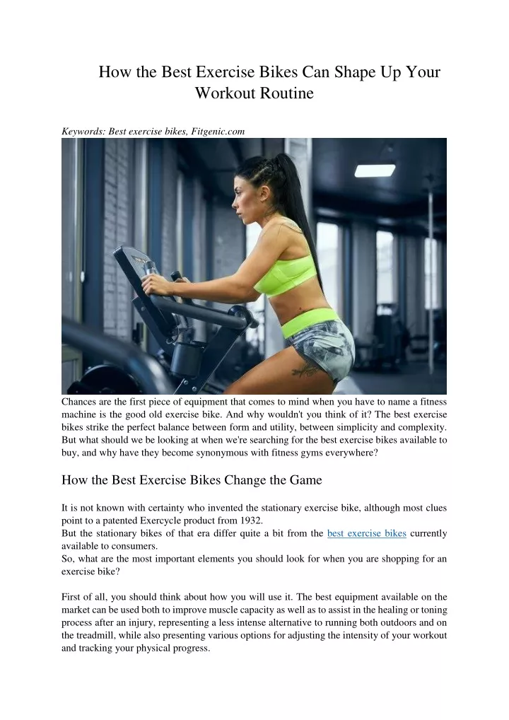 how the best exercise bikes can shape up your