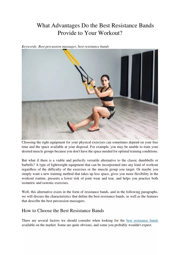 what advantages do the best resistance bands