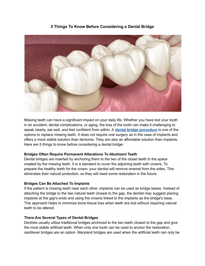 5 things to know before considering a dental