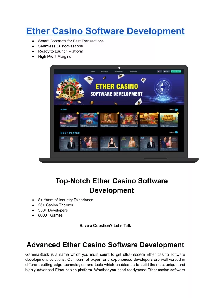 ether casino software development