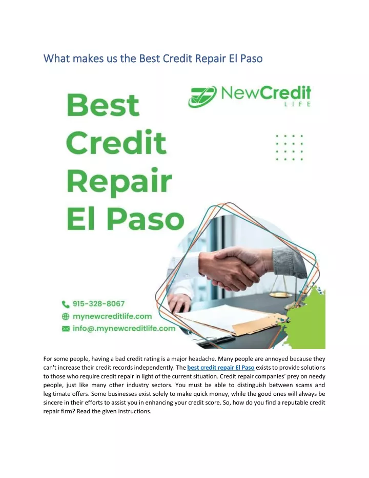 what makes us the best credit repair el paso what