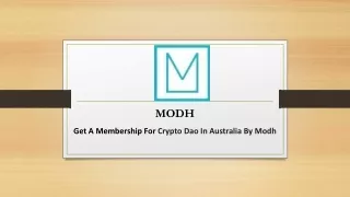 Get A Membership For Crypto Dao In Australia By Modh
