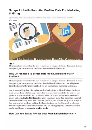 scrape linkedin recruiter profiles data