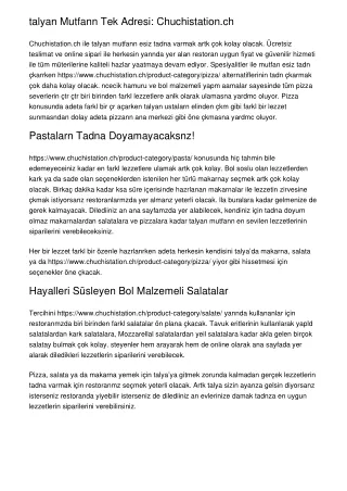 talyan mutfann tek adresi chuchistation