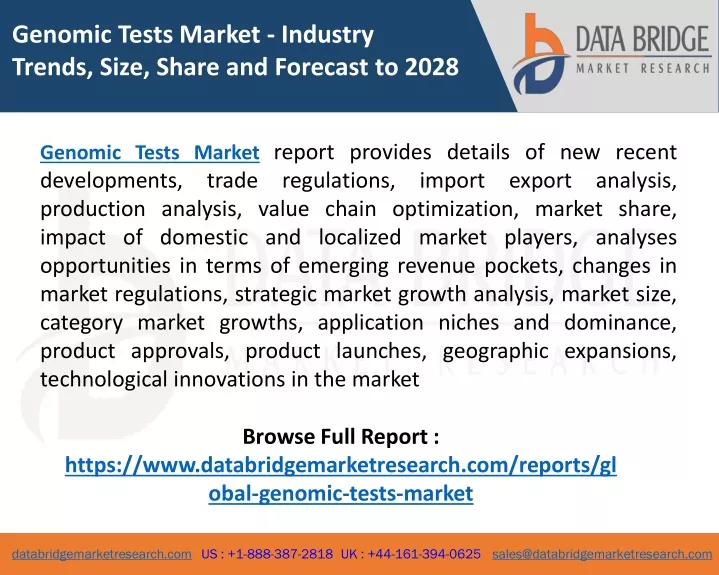 genomic tests market industry trends size share