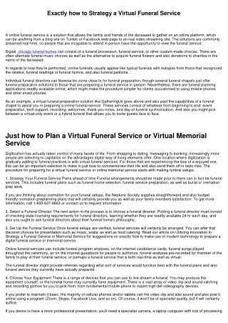 How to Strategy a Digital Funeral Service